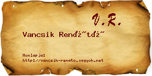 Vancsik Renátó névjegykártya