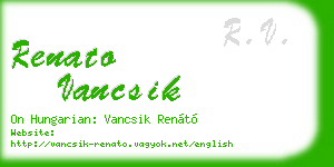 renato vancsik business card