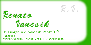 renato vancsik business card